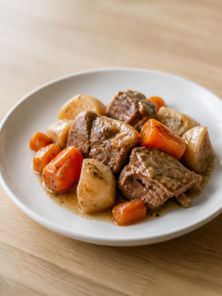 Agneau mijoté aux navets et carottes