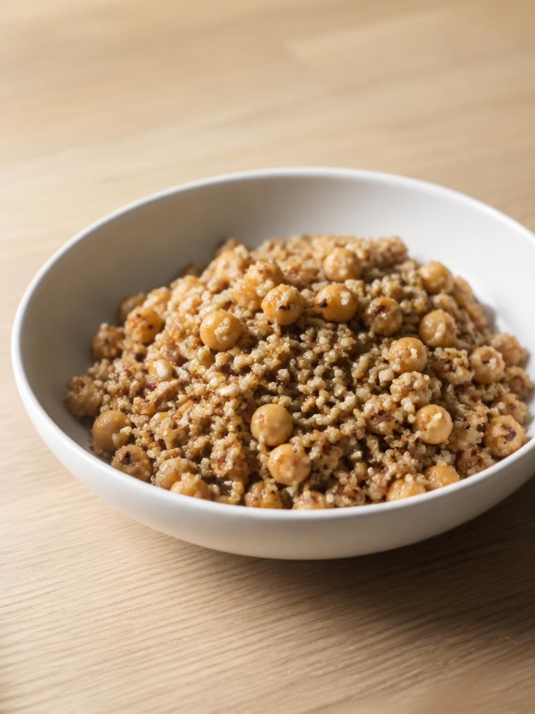 Quinoa poêlé aux pois chiches et graines de tournesol