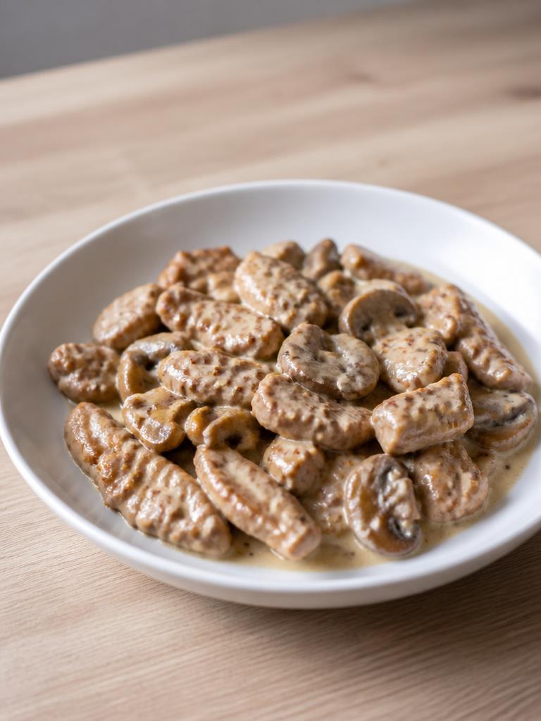 Sauté de porc à la moutarde et aux champignons
